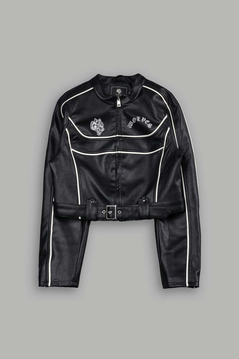 Darc Sport Chopper Wolf Letty Moto Jacket Black/White | NIUWZ-7614