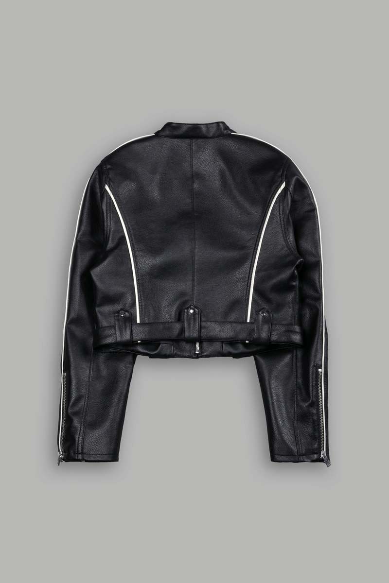 Darc Sport Chopper Wolf Letty Moto Jacket Black/White | NIUWZ-7614