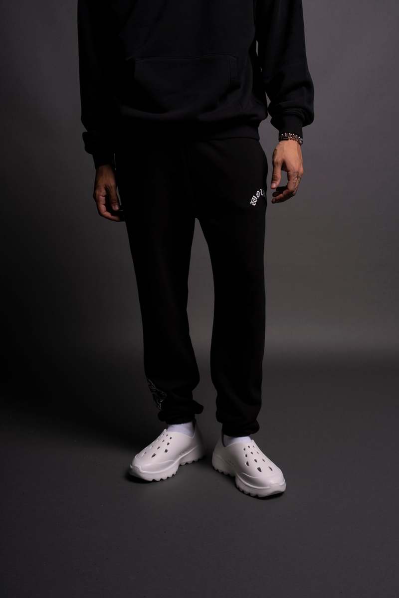 Darc Sport Chopper Wolf Post Lounge Sweats Negros | TMBZN-0196