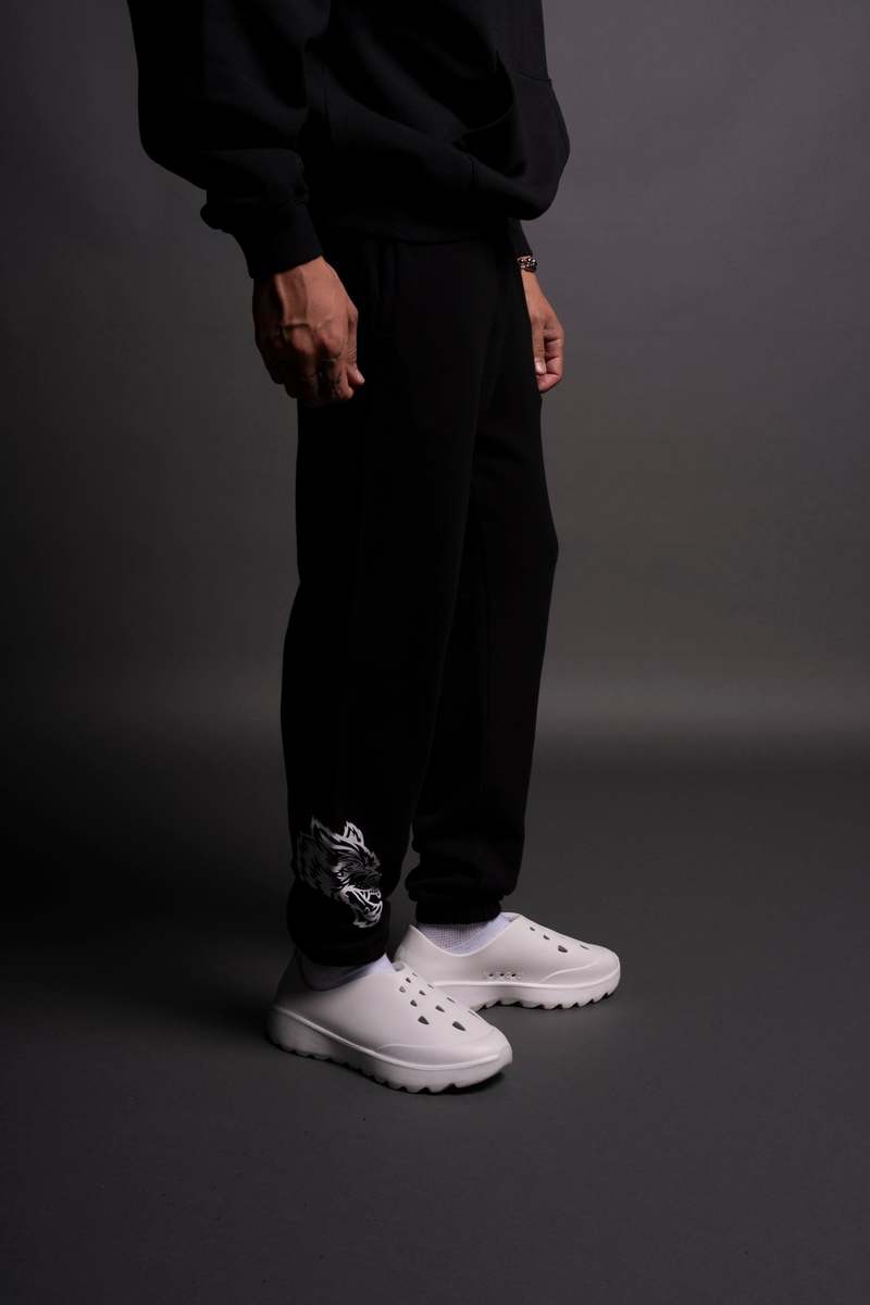 Darc Sport Chopper Wolf Post Lounge Sweats Negros | TMBZN-0196