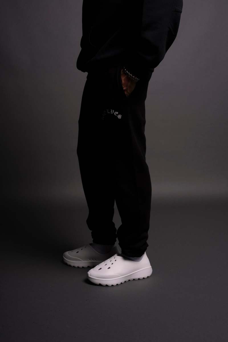 Darc Sport Chopper Wolf Post Lounge Sweats Negros | TMBZN-0196