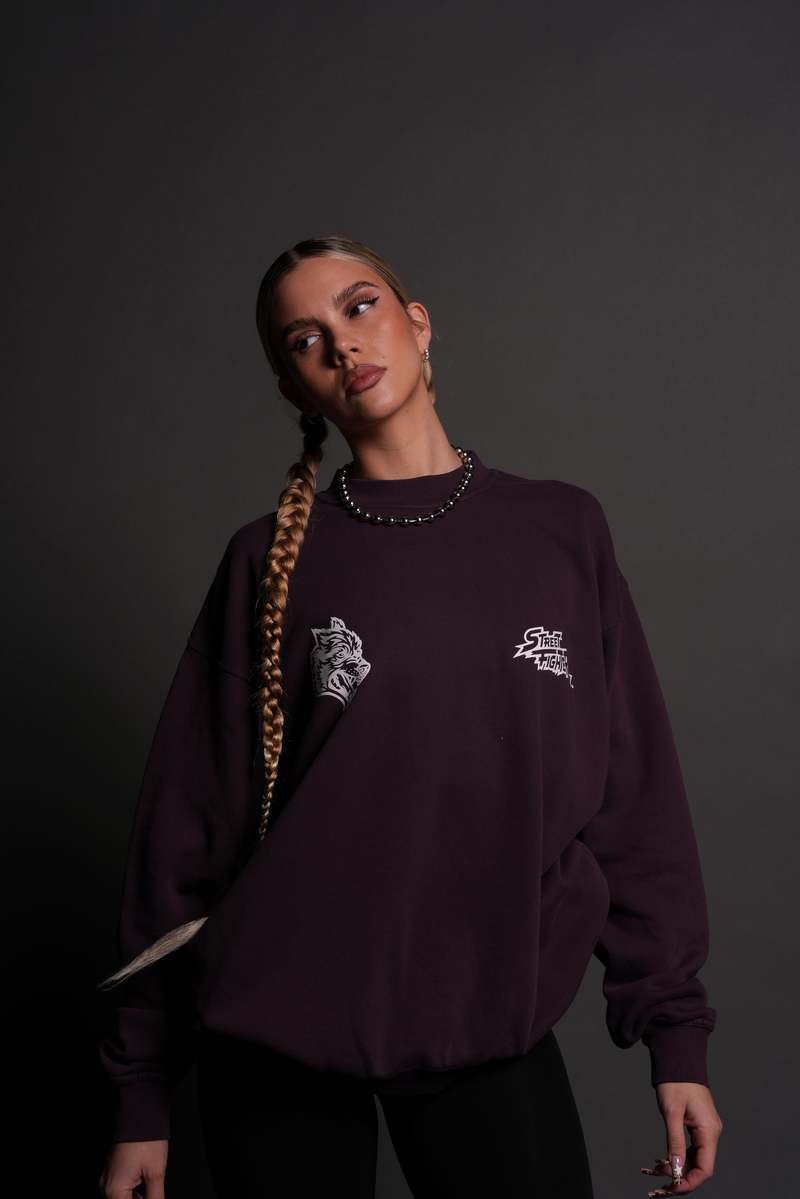 Darc Sport Final Boss Unisex London Crewneck Morados | JGWZX-3817