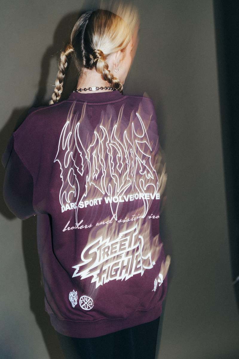 Darc Sport Final Boss Unisex London Crewneck Morados | JGWZX-3817