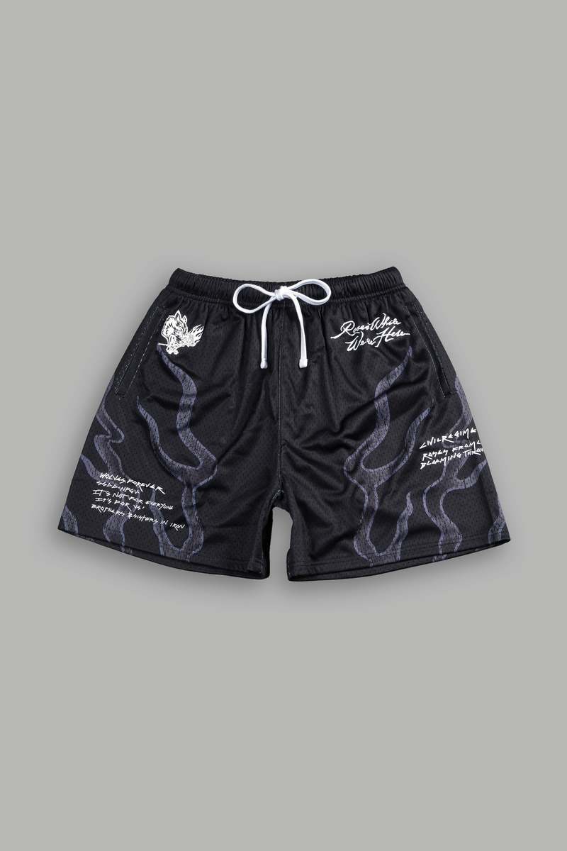 Darc Sport Infernal Bloom Mesh Shorts Negros | WCOTV-6135