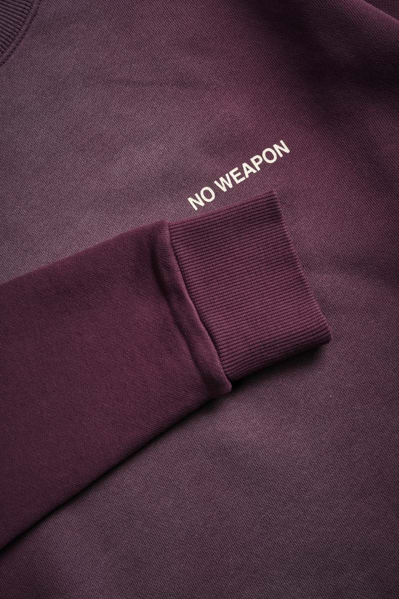 Darc Sport No Weapon Shall Prosper (Cropped) Crewneck Cherry Wine Tonal Sun Fade | HLPMW-8759