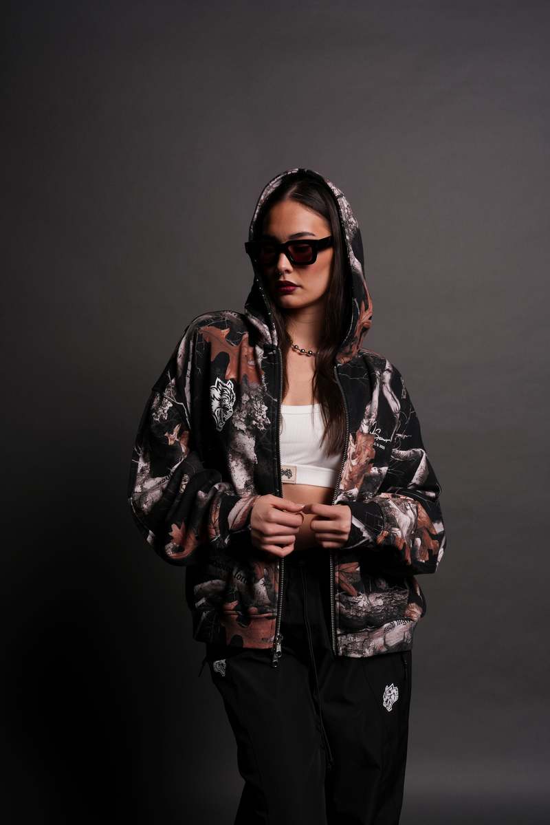Darc Sport Respect The Wolves Darco Double Zip Hoodie Camuflados | MELIH-6189