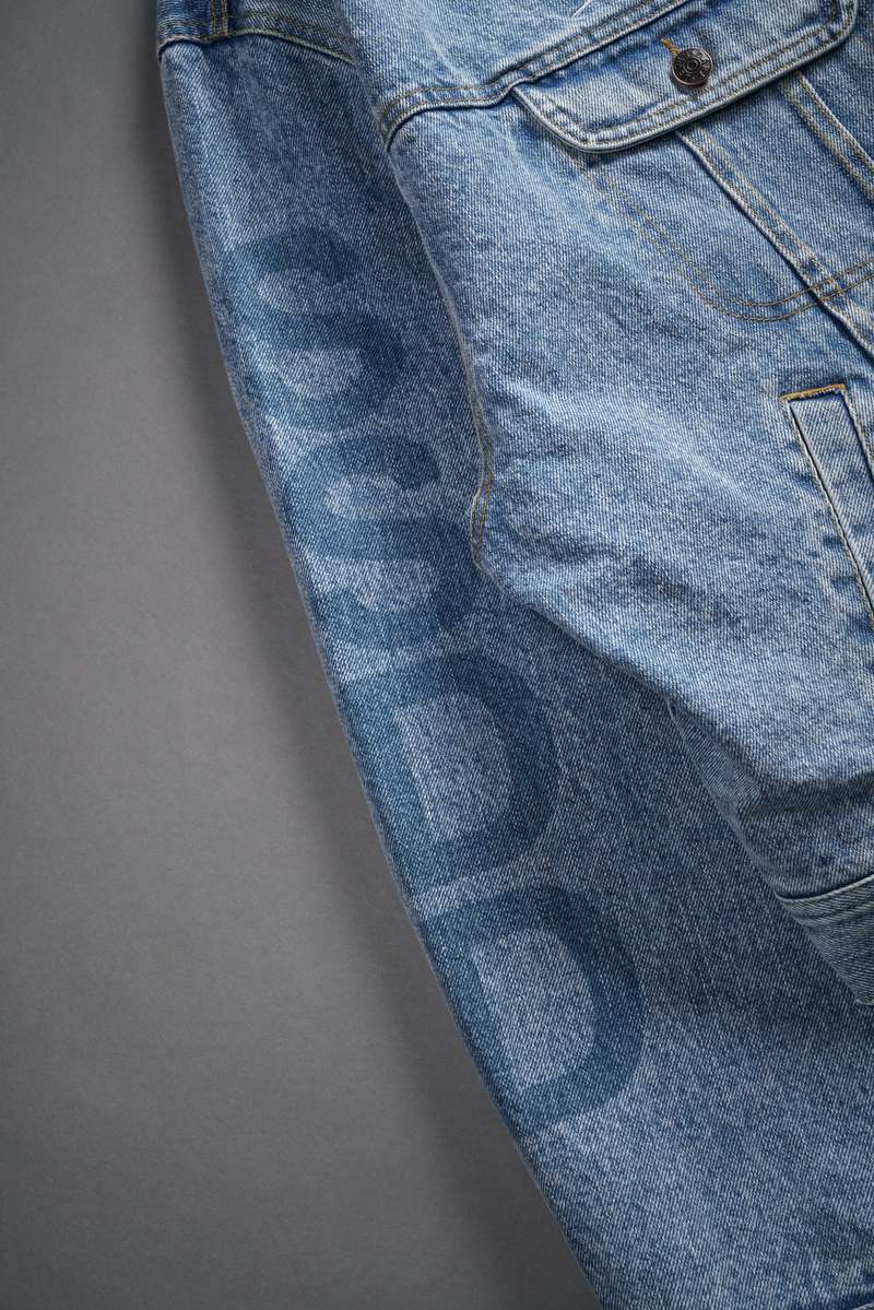 Darc Sport Roses While We're Here Cropped American Denim Jacket Azules | YVMHN-1782
