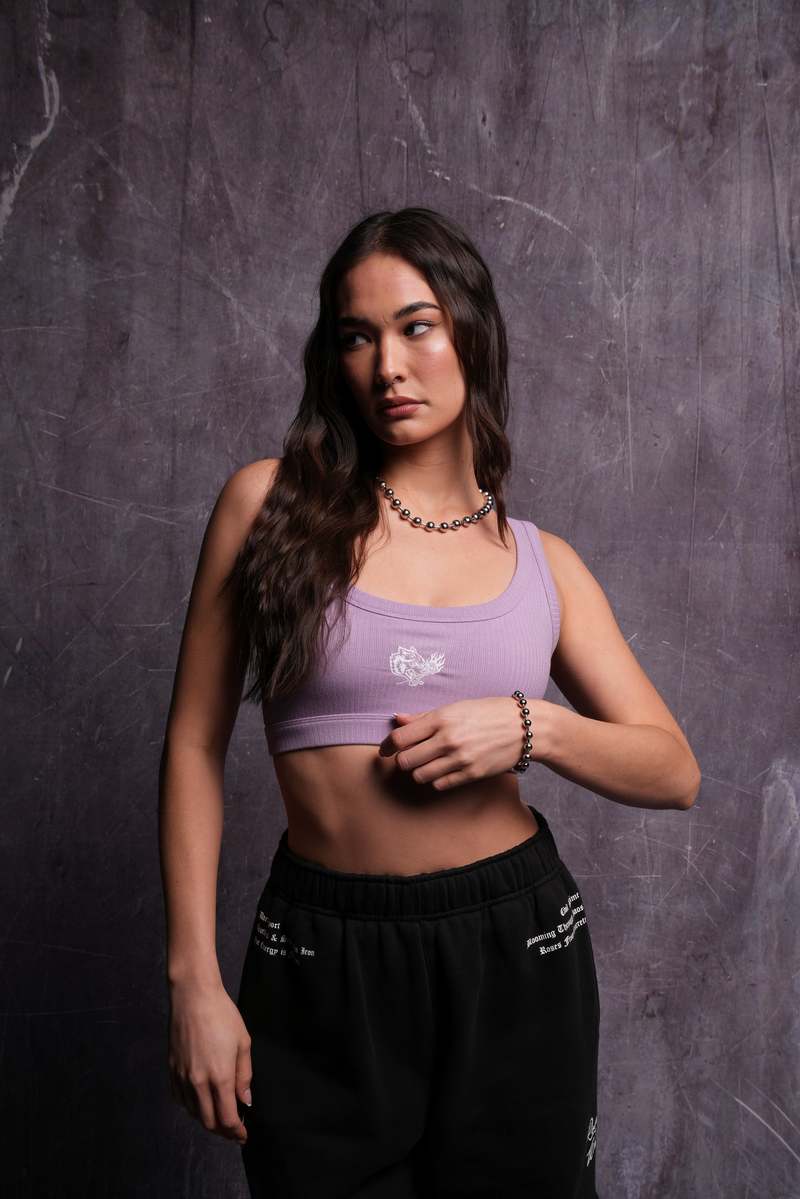 Darc Sport Roses While We're Here Wellness Bra Ghost Orchid | WXKFP-4765