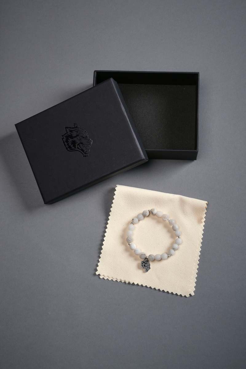 Darc Sport Wolf Head Pendant She Bracelet Blancos | JFUEM-9318