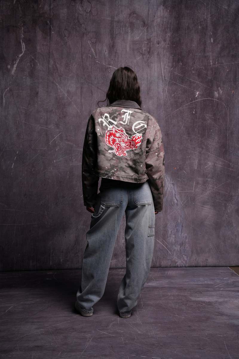 Darc Sport Wolves Among Roses Wayland Cropped Jacket Camuflados | SBHPR-5012