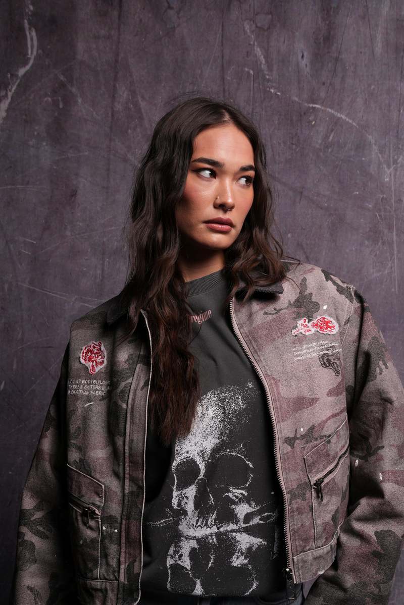 Darc Sport Wolves Among Roses Wayland Cropped Jacket Camuflados | SBHPR-5012