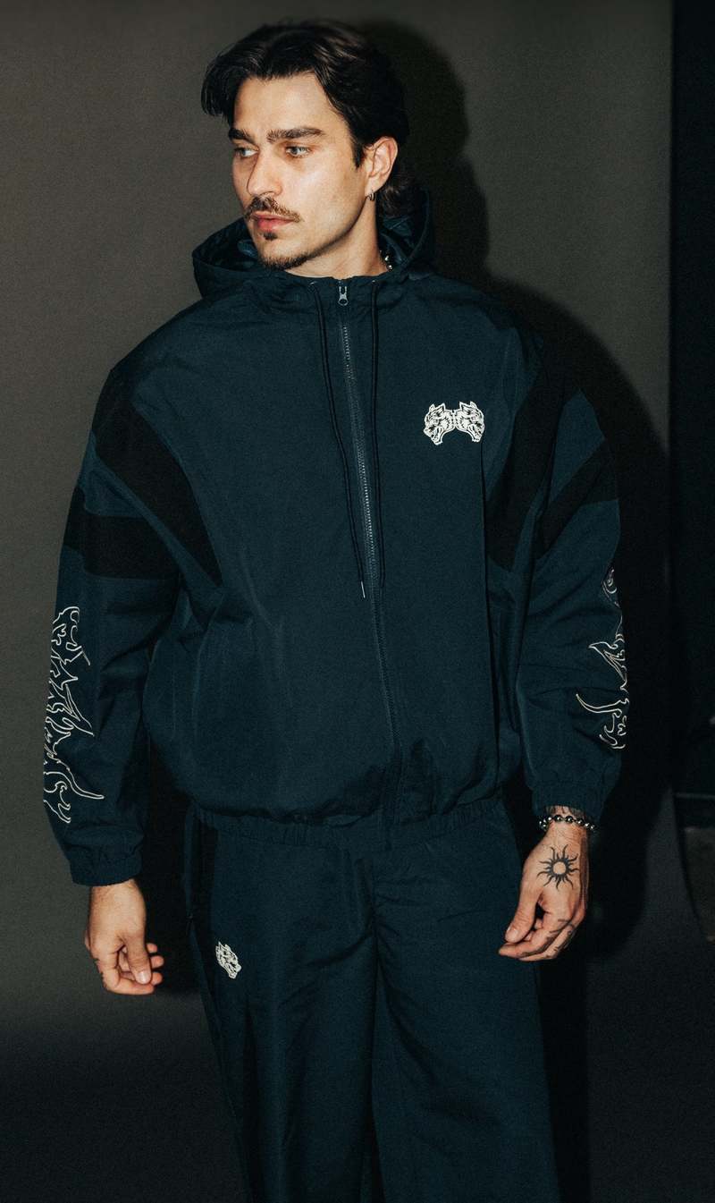 Darc Sport Wolves Hesh Brolic Track Jacket Storm Blue/Black | EKMVC-1370
