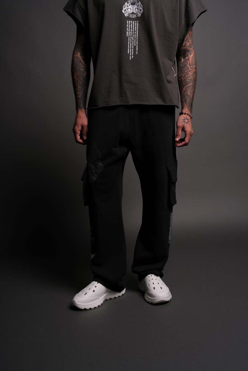 Darc Sport Wolves Represent Bigelow Cargo Sweat Pants Negros | AMLVU-1458
